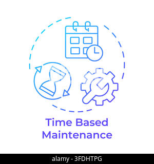 Time based maintenance blue gradient concept icon Stock Vector