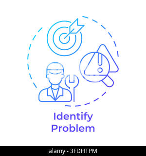 Identify problem blue gradient concept icon Stock Vector