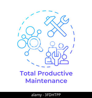Total productive maintenance blue gradient concept icon Stock Vector