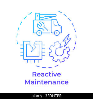Reactive maintenance blue gradient concept icon Stock Vector