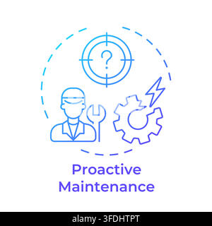 Proactive maintenance blue gradient concept icon Stock Vector