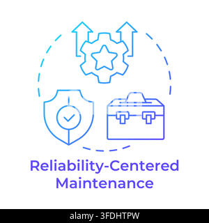 Reliability centered maintenance blue gradient concept icon Stock Vector