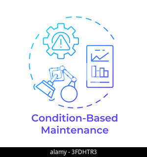 Condition based maintenance blue gradient concept icon Stock Vector