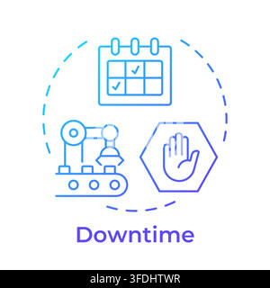 Downtime blue gradient concept icon Stock Vector