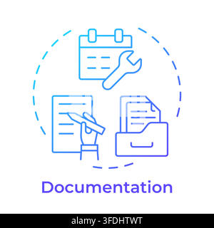 Documentation blue gradient concept icon Stock Vector