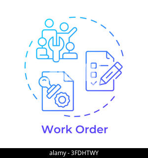 Work order blue gradient concept icon Stock Vector