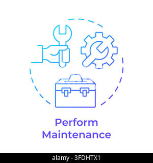 Perform maintenance blue gradient concept icon Stock Vector