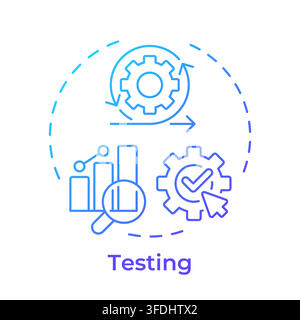 Testing blue gradient concept icon Stock Vector