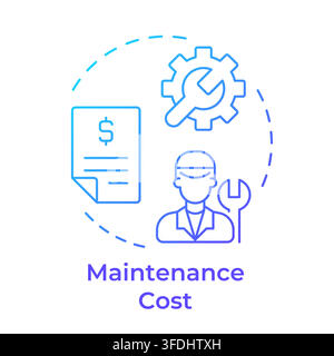 Maintenance cost blue gradient concept icon Stock Vector