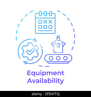 Equipment availability blue gradient concept icon Stock Vector