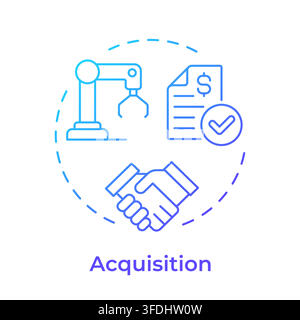Acquisition blue gradient concept icon Stock Vector