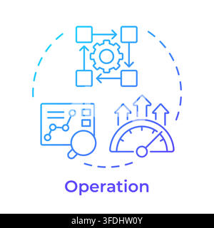 Operation blue gradient concept icon Stock Vector