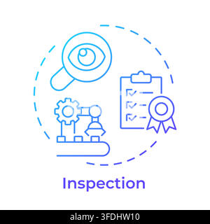 Inspection blue gradient concept icon Stock Vector