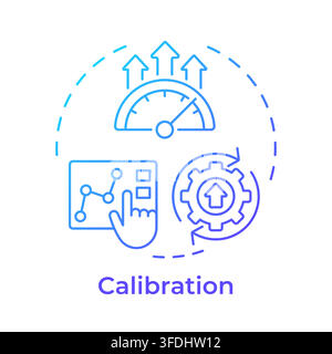 Calibration blue gradient concept icon Stock Vector