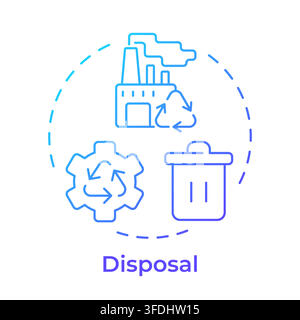 Disposal blue gradient concept icon Stock Vector