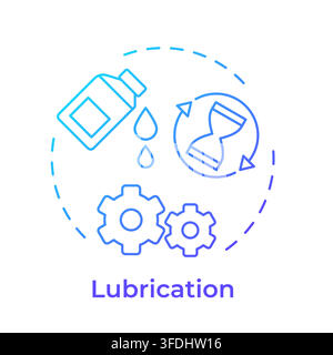 Lubrication blue gradient concept icon Stock Vector