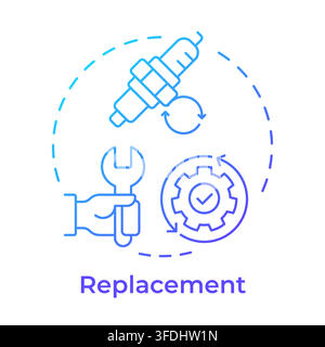 Replacement blue gradient concept icon Stock Vector