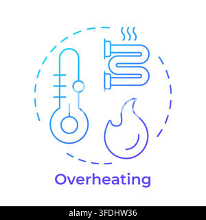 Overheating blue gradient concept icon Stock Vector