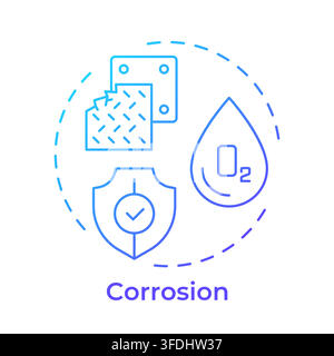 Corrosion blue gradient concept icon Stock Vector