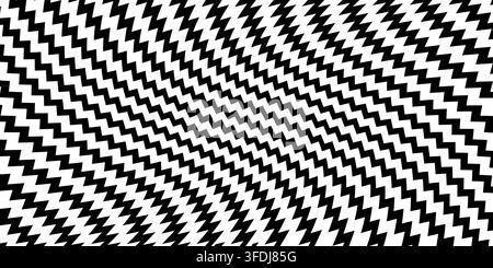 Optical pattern with abstract twisted chevron shapes. Stock Vector