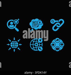 digital marketing and SEO icon set Stock Vector