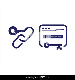 SEO  link building and website search optimization solid icon set Stock Vector