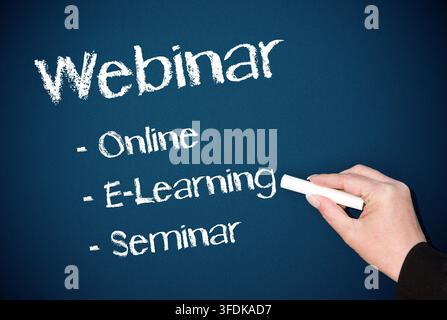 Webinar - Online e-Learning Seminar - Photomontage Stock Photo