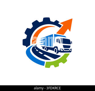 Express Highway Trucking Logistics Transportation Service Logo Vector Design Stock Vector