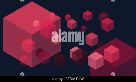 Abstract Isometric 3D Cubes Geometric Background Stock Vector