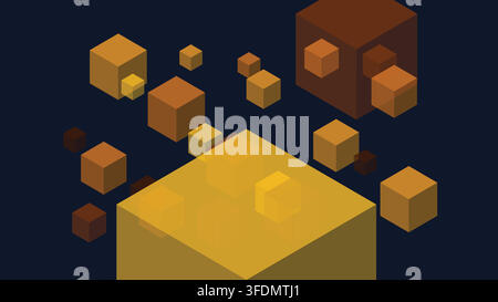 Abstract Isometric 3D Cubes Geometric Background Stock Vector