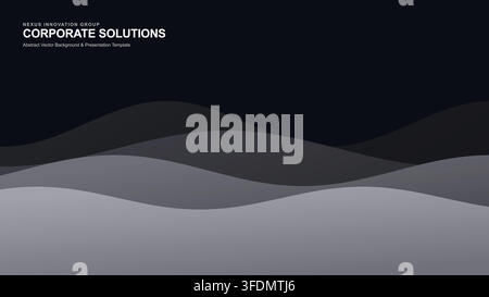 Abstract Wavy Background with Layered Curves for Presentation Design Stock Vector