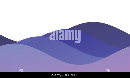 Abstract Blue Purple Wave Background with Layered Flowing Curves Stock Vector