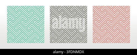 Set of abstract geometric patterns. Seamless vector backgrounds. Colored ornaments Graphic modern patterns Simple lattice graphic design Stock Vector