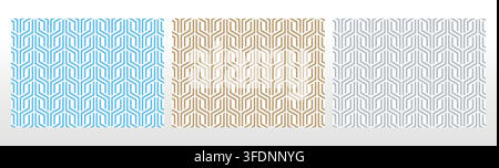 Set of abstract geometric patterns. Seamless vector backgrounds. Colored ornaments Graphic modern patterns Simple lattice graphic design Stock Vector
