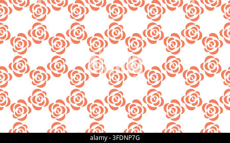 Flower geometric pattern. Seamless vector background. White and pink ornament. Ornament for fabric, wallpaper, packaging. Decorative print Stock Vector