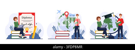 Study Abroad and International Education Stock Vector