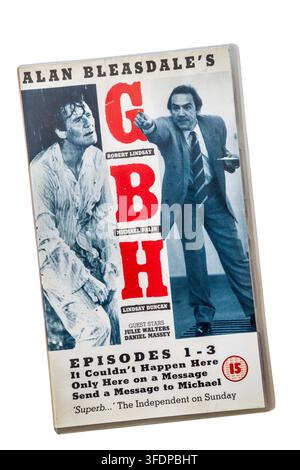 Pre-recordeed VHS video cassette of episodes 1-3 of Alan Bleasdale's G.B.H.  First broadcast in 1991. Stock Photo