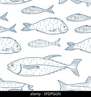 Fish seamless pattern  Stock Vector
