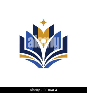 Modern Professional Academy Book Logo Vector Icon For Online Education Stock Vector