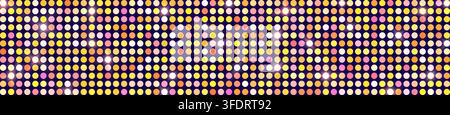 Disco ball background, colorful glitter texture, party sequin sparkles with glowing flares. Stock Vector