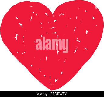 Grunge Red Heart Distressed Texture Vector Icon Stock Vector