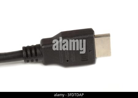 Black cable with USB connection Stock Photo