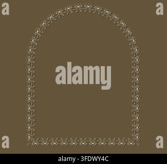 Burgundy double bow lace border frames outline circle, oval, diamond plus arch shapes linked by delicate ribbon garland trim as romantic coquette set Stock Vector