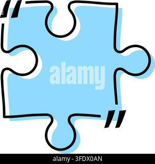 Quote box title isolated. Blue puzzle style speech quotation mark frame. Text talk info message box border. Dialog mark speech quotes icon. Vector png Stock Vector
