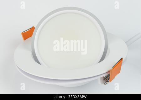 Recessed led light lamp isolated on studio background close up view Stock Photo