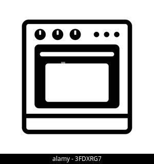 Minimalist Kitchen Oven and Stove Appliance Vector Line Icon Stock Vector