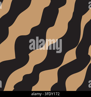 Brown Solid Wavy Stripes Abstract seamless pattern design for fashion and home textiles, graphics and backgrounds Stock Vector