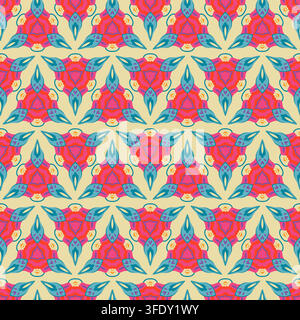 Bright Pink Blue Kaleidoscope Ornament Stock Vector