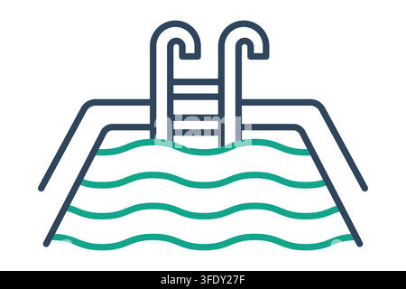 Pools icon. line icon style. icon related to aquatic sports. summer elements vector illustration Stock Vector