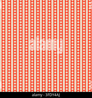 Red Cream Dotted Striped Design Stock Vector